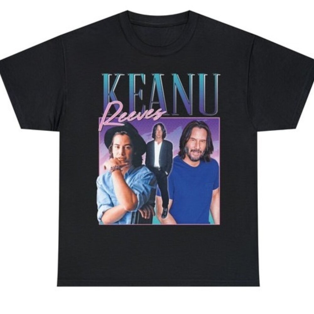 Keanu Reeves Vintage 90s Homage T Shirt Cyberpunk Retro Movie Graphic Fan Gift